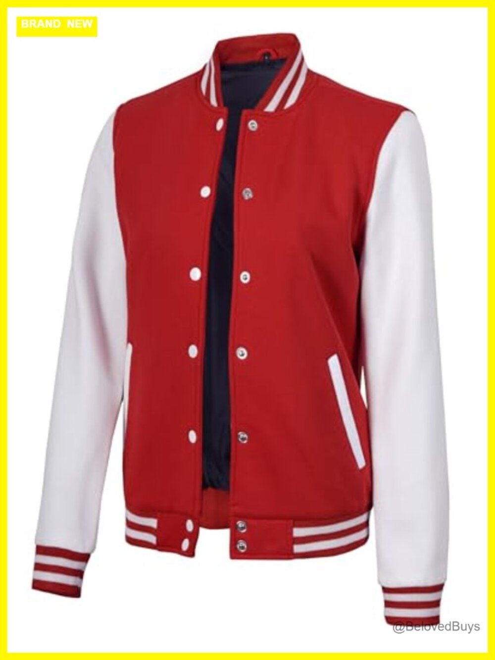 Women's Varsity Bomber Jacket Fleece Letterman Baseball Casual